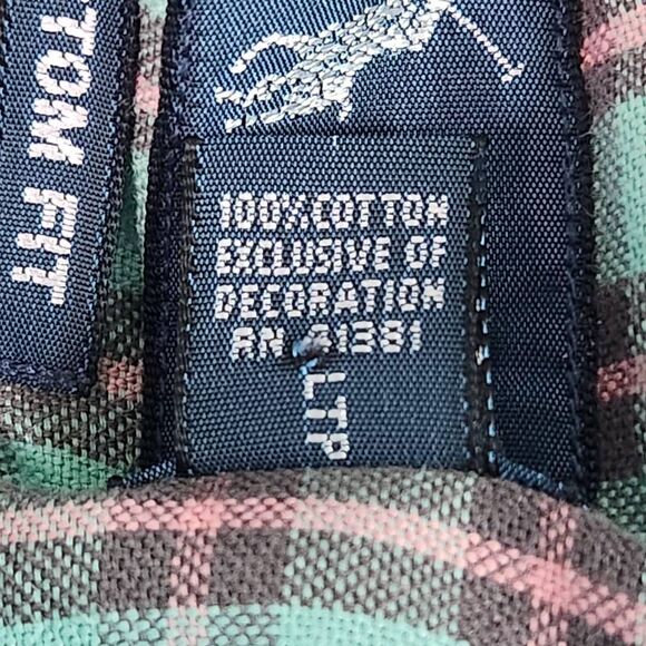 Ralph Lauren Pink and Green Plaid Button Down Shirt Size Large Custom Fit - Picture 9 of 10